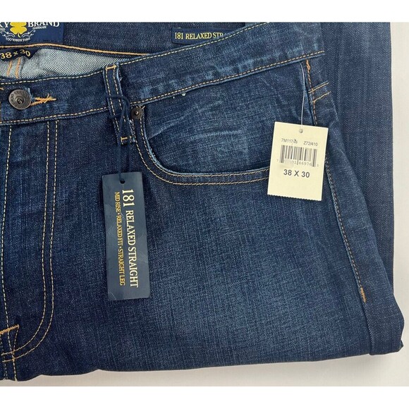 New Lucky Brand Mens 181 Relaxed Straight Fit Denim Blue Jeans Size 38 x 31 - Picture 6 of 12